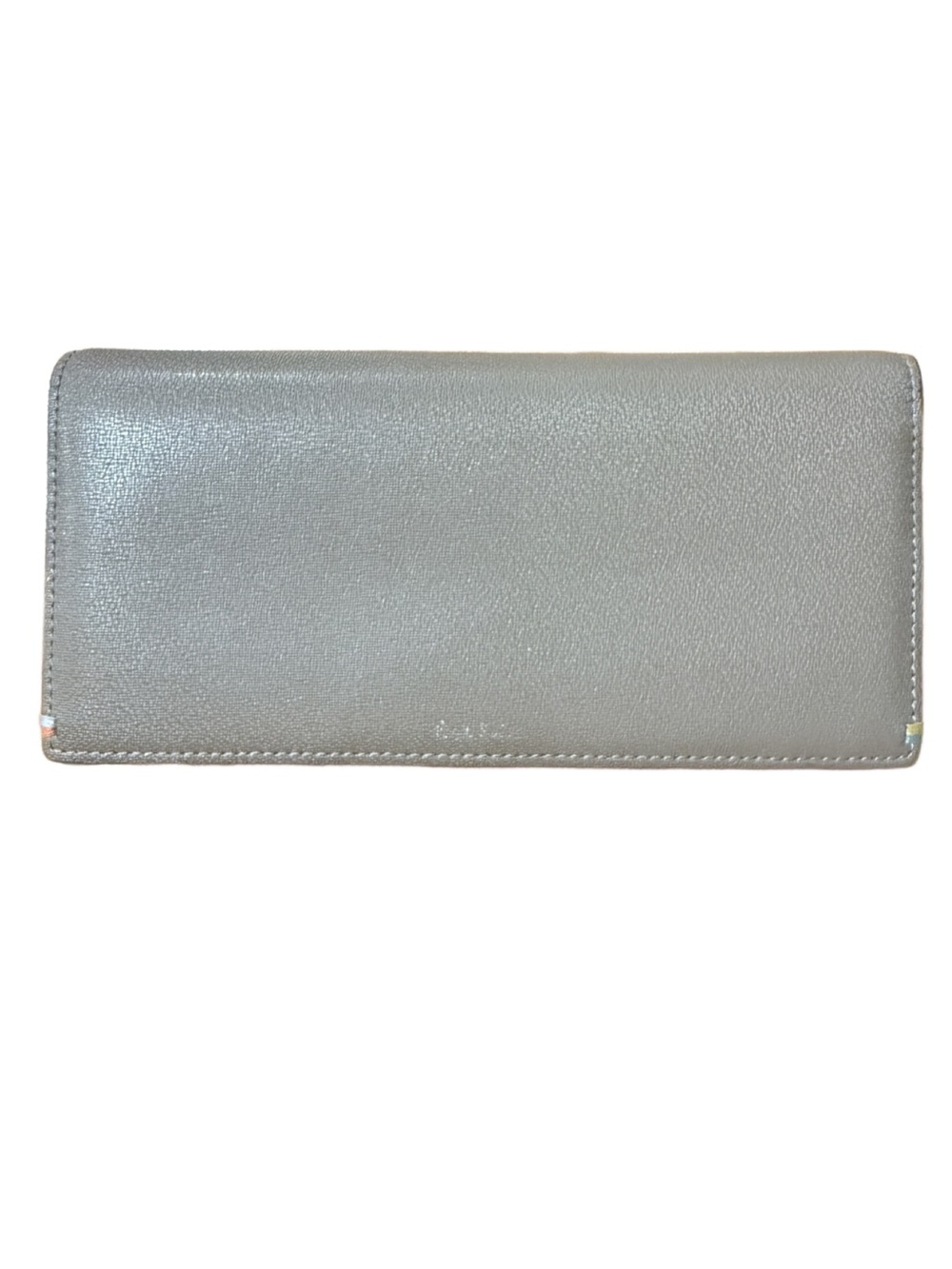Paul Smith Greige Taupe Saffiano Leather Continental Wallet Long Bifold